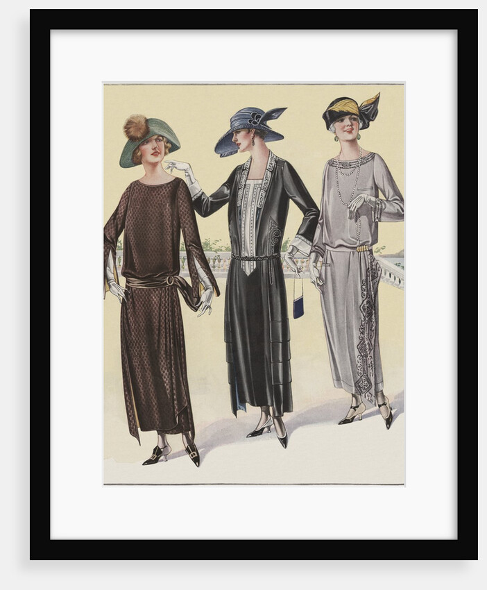 Three Women in Art Nouveau dresses by Anonymous