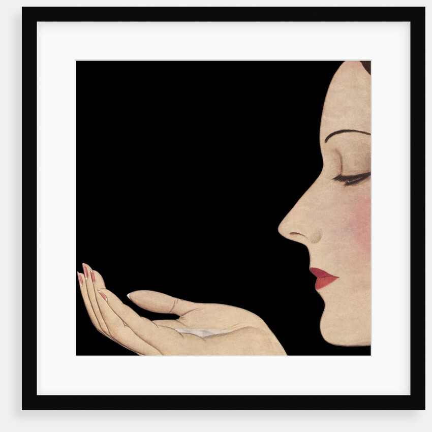 Woman in profile with soap flakes by Anonymous