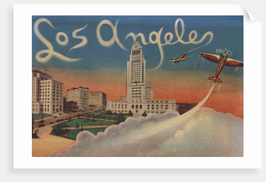 Skywriting airplanes in Los Angeles by Anonymous