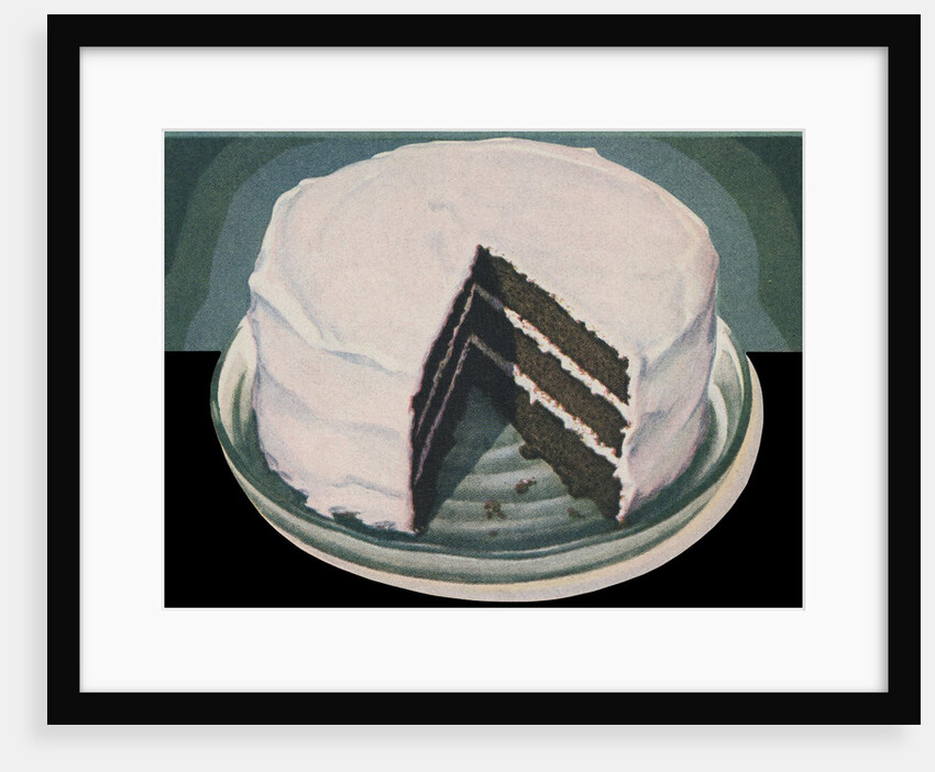Chocolate devil's food cake with vanilla icing by Anonymous