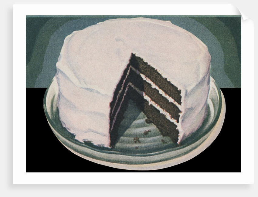 Chocolate devil's food cake with vanilla icing by Anonymous