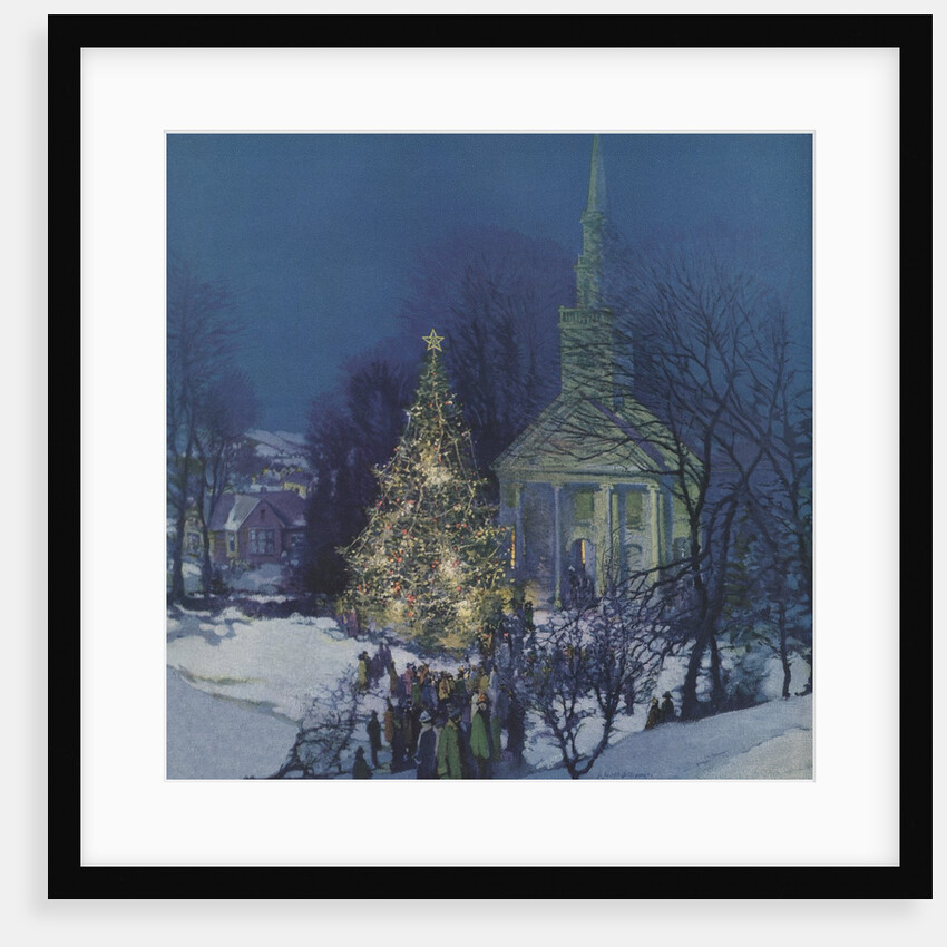 Giant Christmas tree in town square by Anonymous