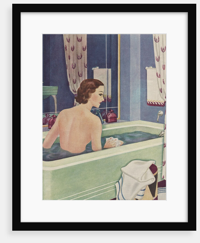 Woman in bathtub by Anonymous