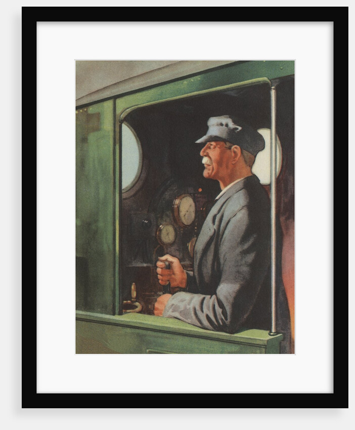 Train engineer at work by Anonymous