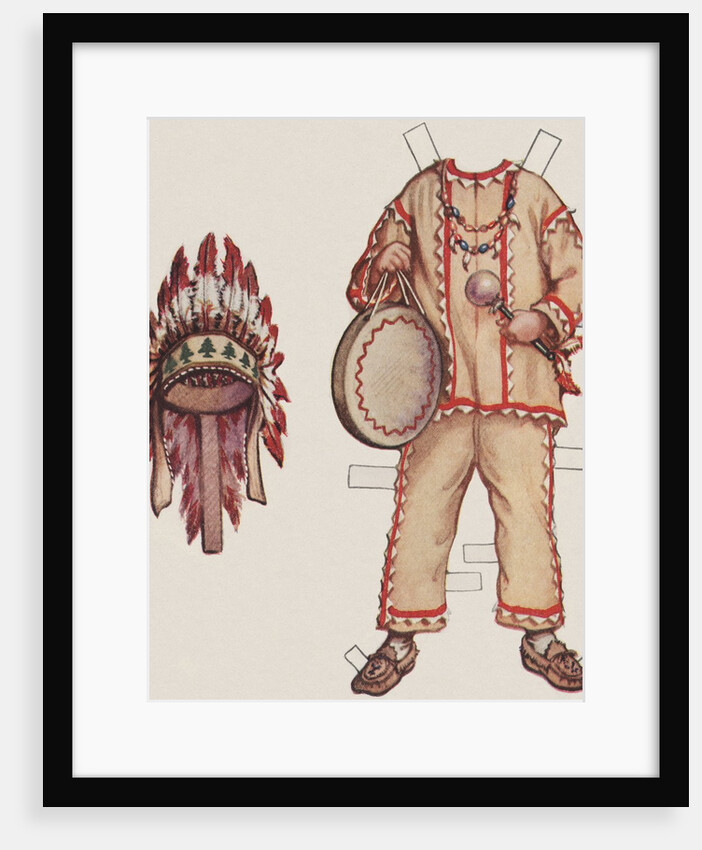 Paper doll with Native American clothes by Anonymous