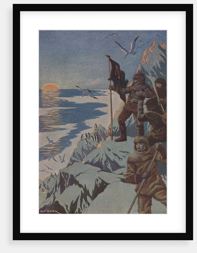 Illustration of Captain Nemo with flag by Anonymous