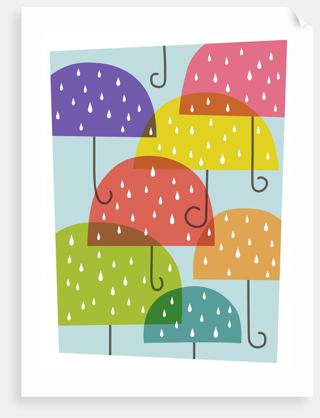 Raining umbrellas by Anonymous