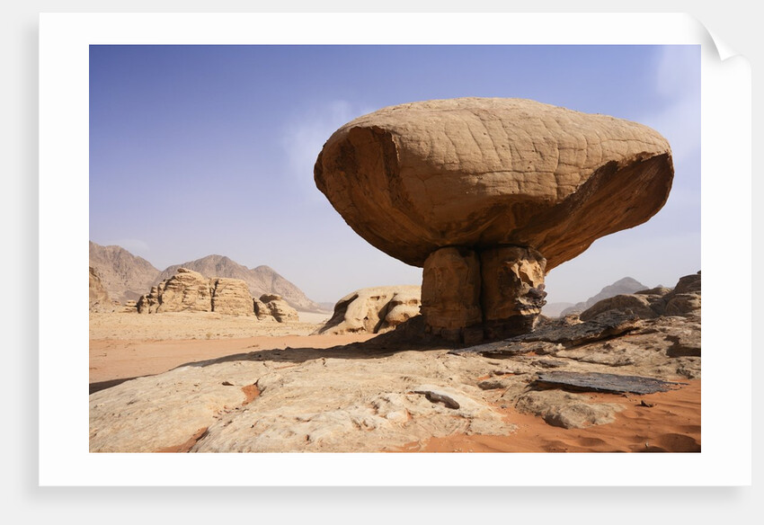 Mushroom shaped rock formation in Wadi Rum National Park by Anonymous