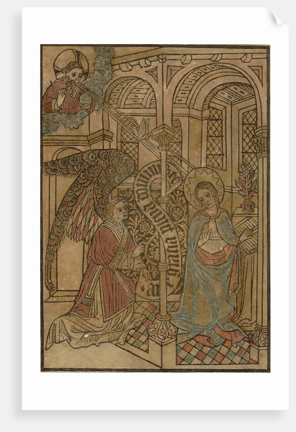 15th century woodcut of the Annunciation by Anonymous