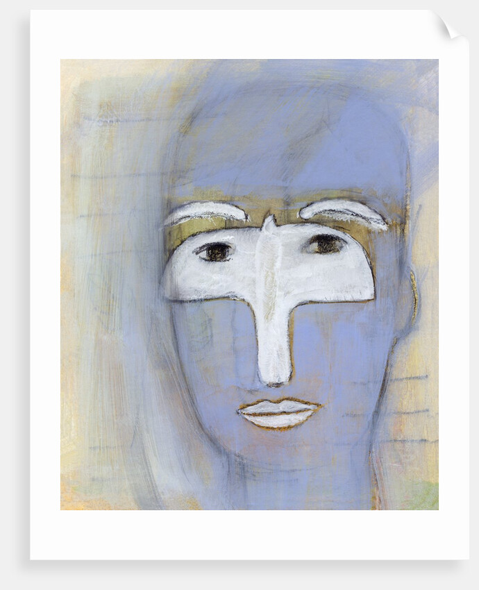 Woman with a dove over her eyes by Anonymous