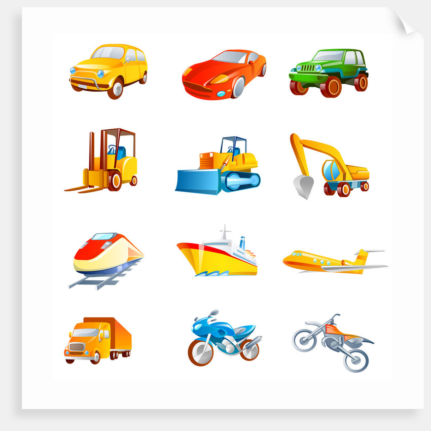 Different types of land vehicles by Anonymous