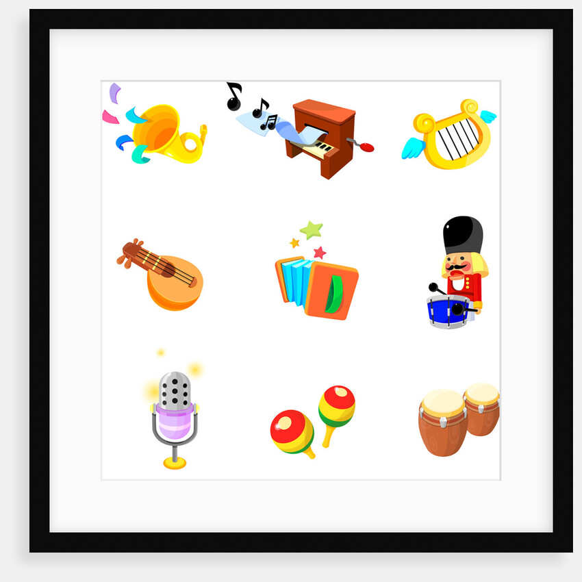 Close-up of various musical instruments by Anonymous
