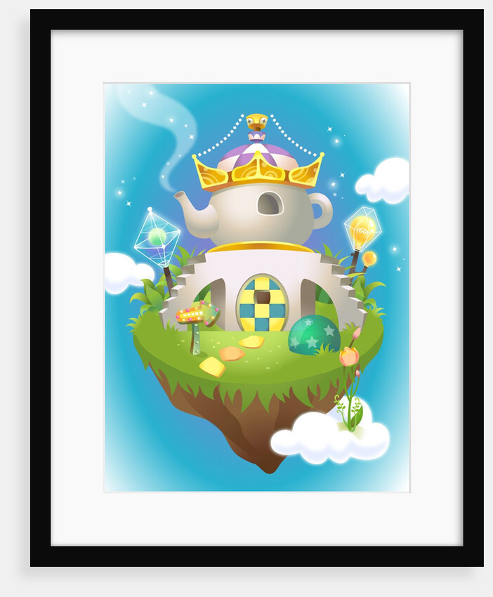 Crown on a teapot shaped house by Anonymous