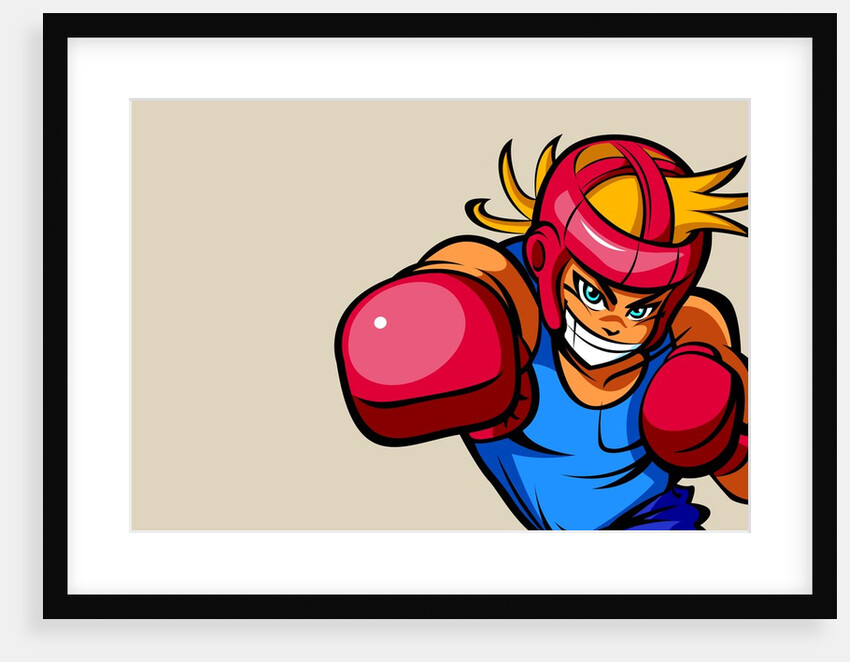 Male boxer practicing boxing by Anonymous