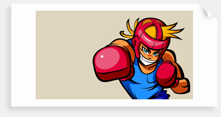 Male boxer practicing boxing by Anonymous