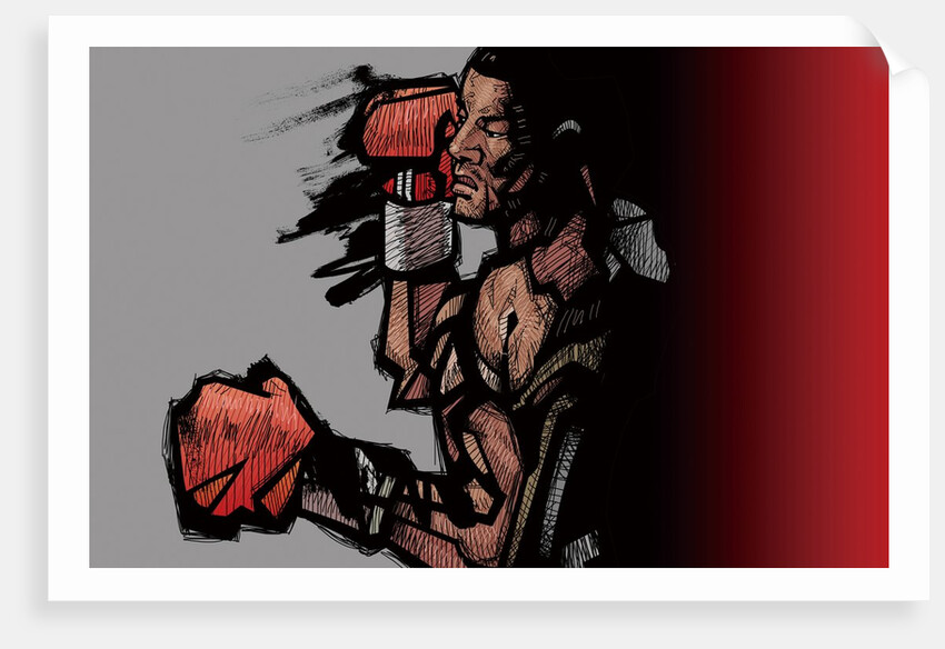 Boxer lying down by Anonymous