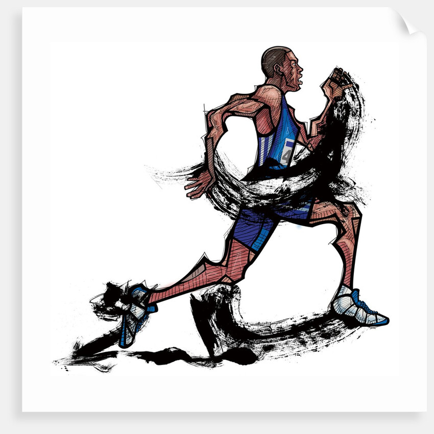 Male athlete running by Anonymous