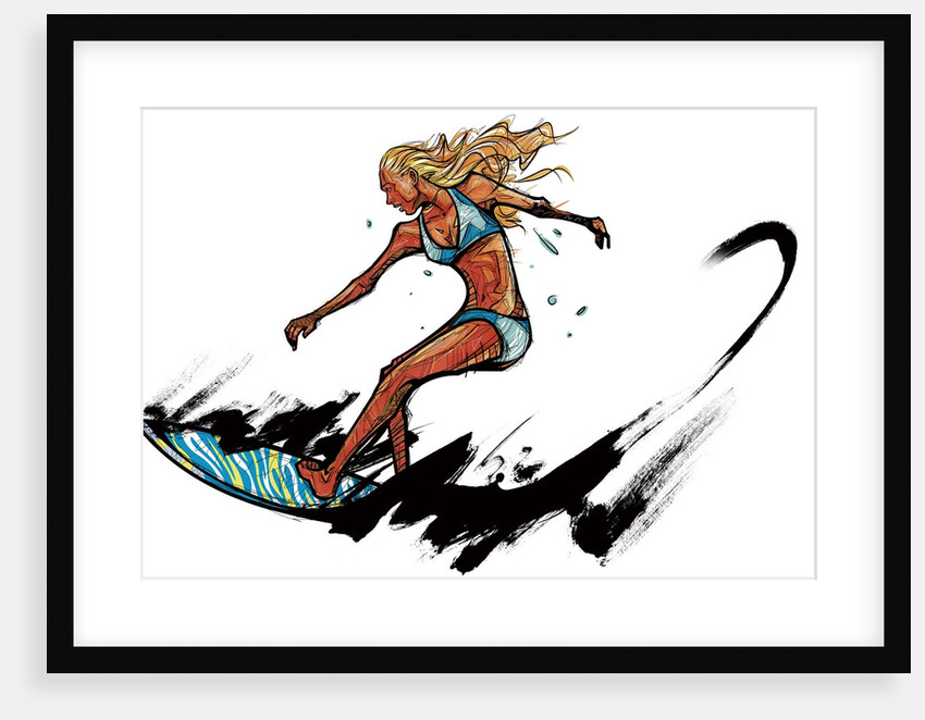 Woman surfing by Anonymous