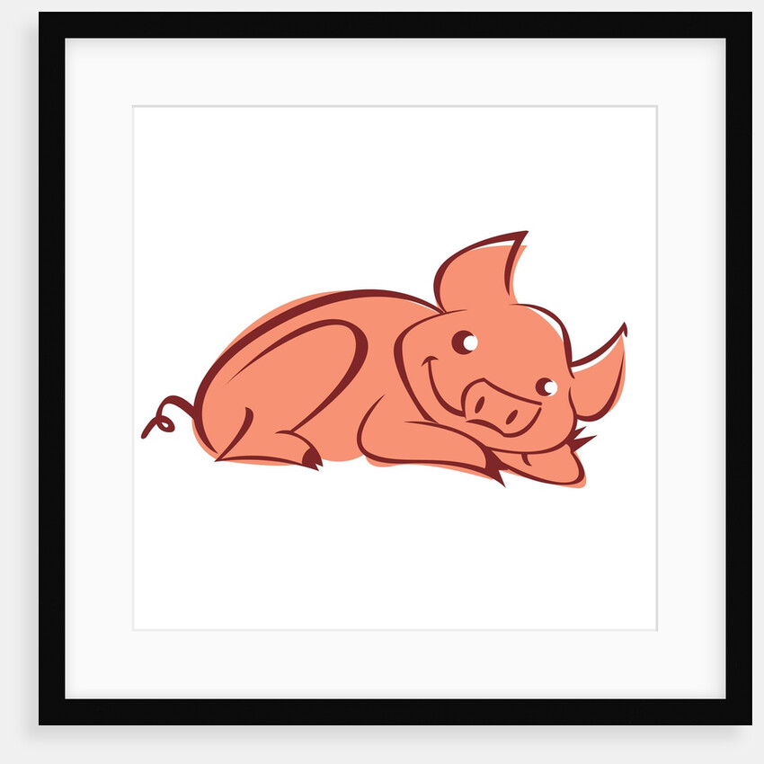 Pig Laying Down by Anonymous