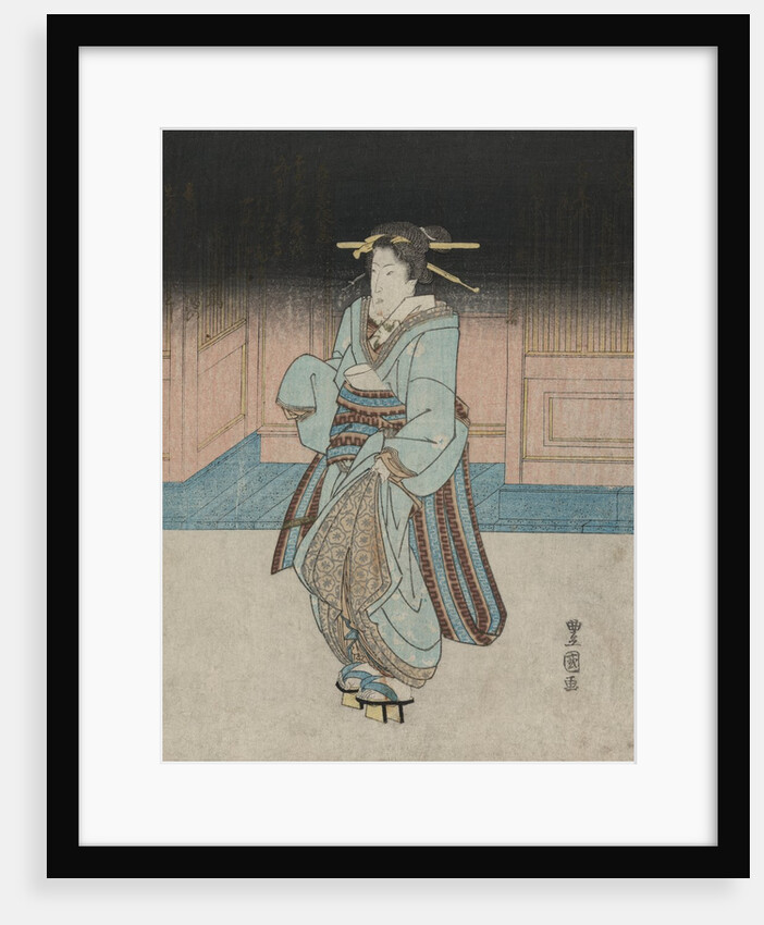 A Geisha on an Evening Stroll in Fukagawa by Utagawa Toyokuni