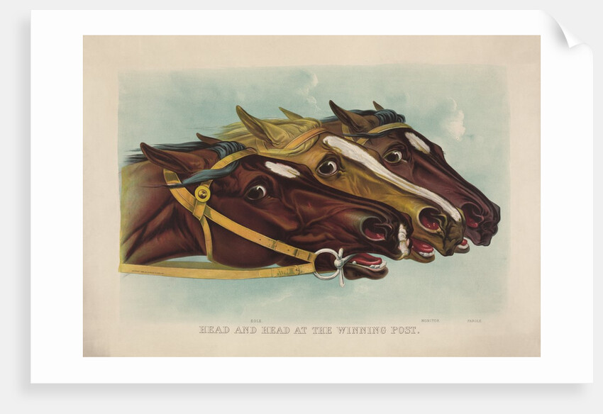 Head and Head at the Winning Post by Currier & Ives