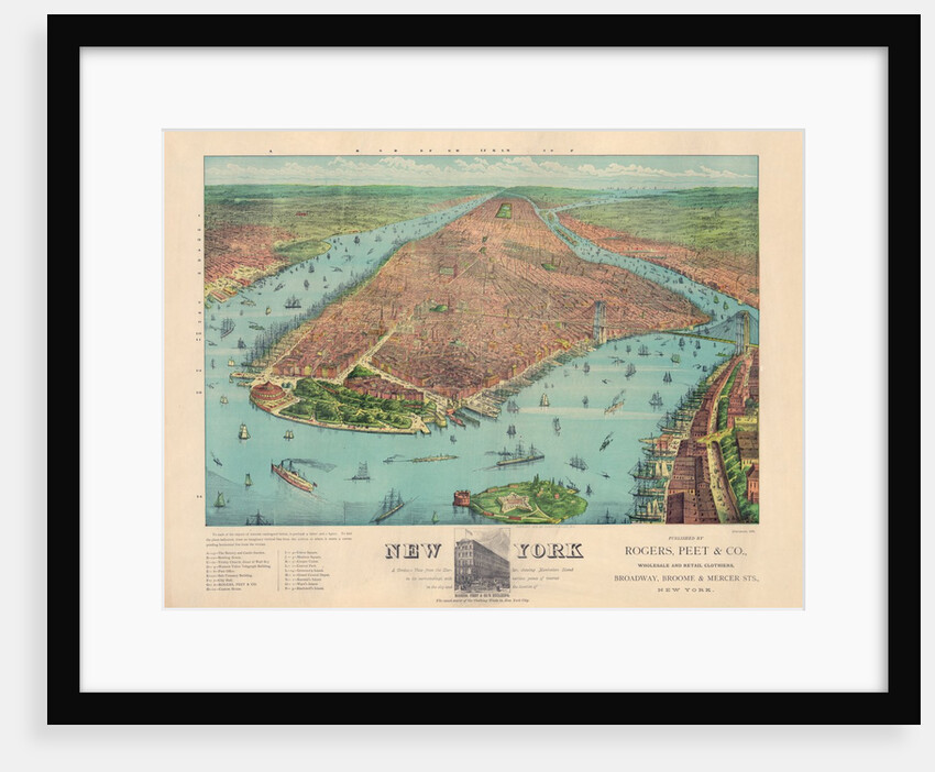 New York: A Bird's Eye View from the Harbor by Currier & Ives