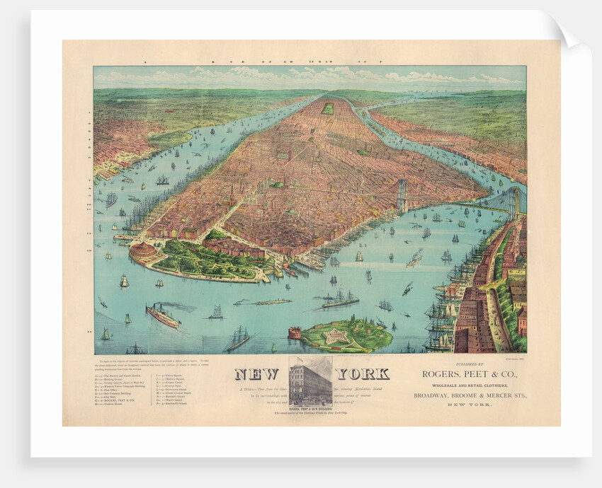 New York: A Bird's Eye View from the Harbor by Currier & Ives