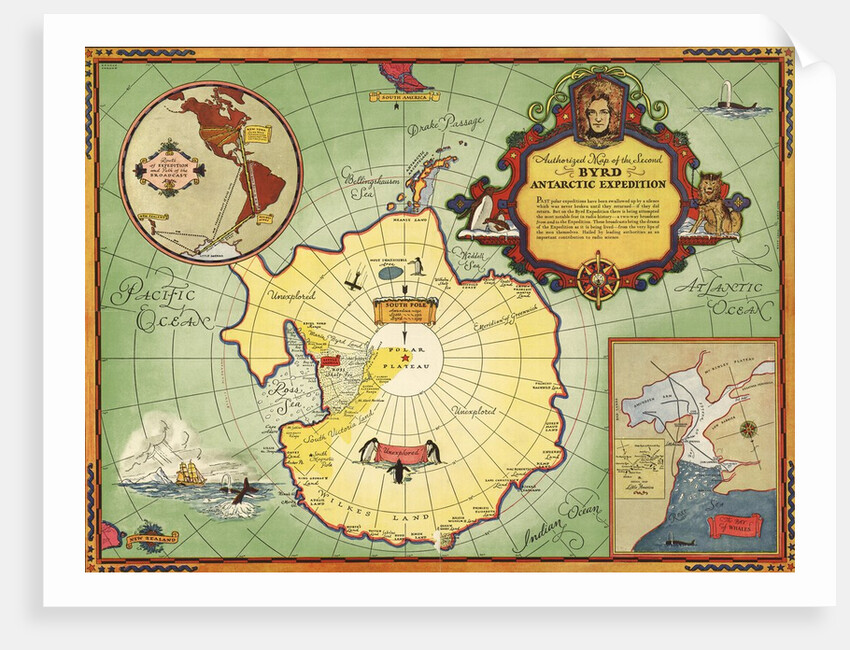 Authorized map of the Second Byrd Antarctic Expedition by Anonymous