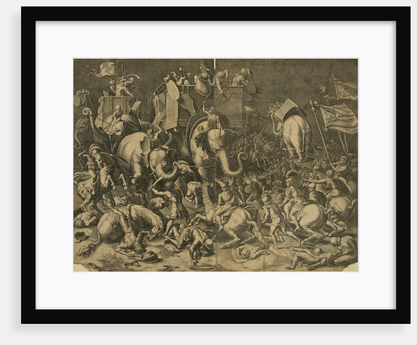 Hannibal's elephants attacking Roman legions by Anonymous