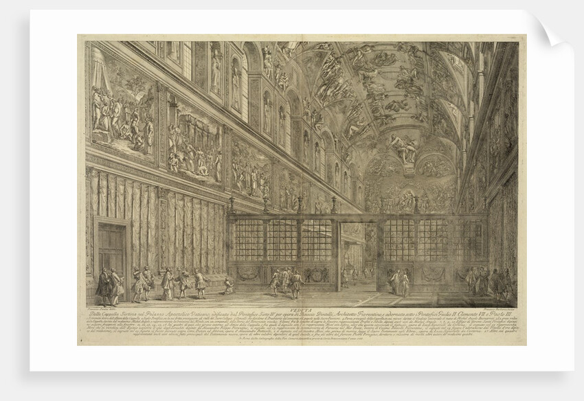 Veduta della capella sistina nel palazzo apostolico vaticano by Francesco Barbazza