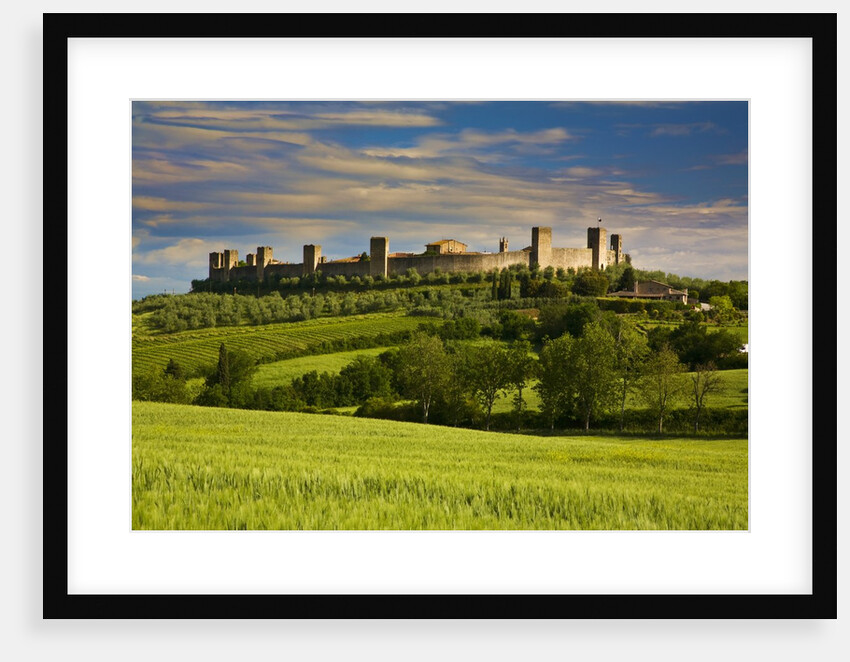 Walled Hillside Town of Monteriggioni, Italy in Spring Green by Anonymous