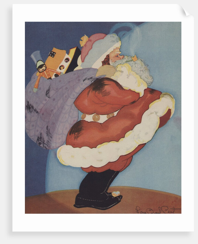 Santa Claus with bag of toys by Anonymous