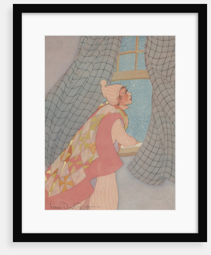 Man looking out the window for Santa Claus on Christmas Eve by Anonymous