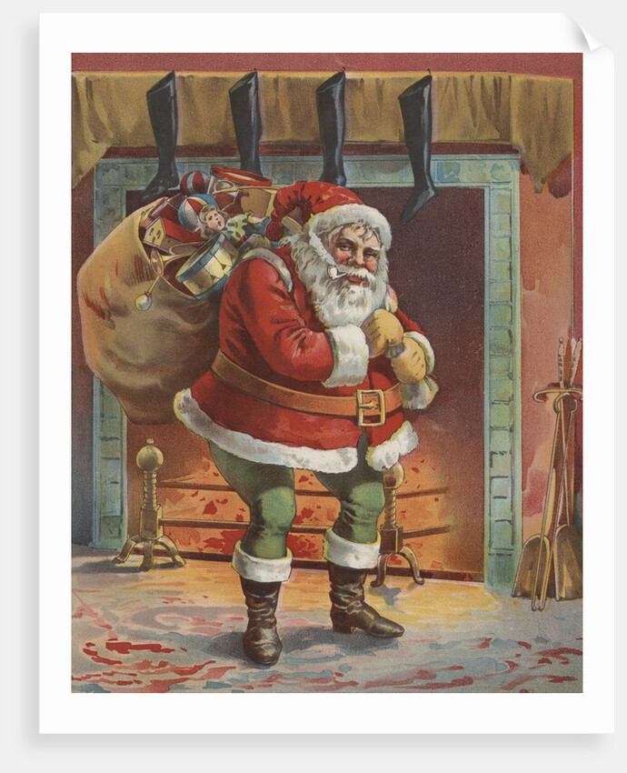 Santa Claus with bag of toys by Anonymous