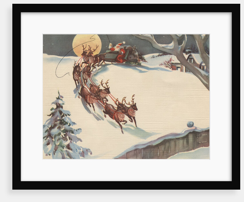 Santa Claus driving his sleigh by Anonymous