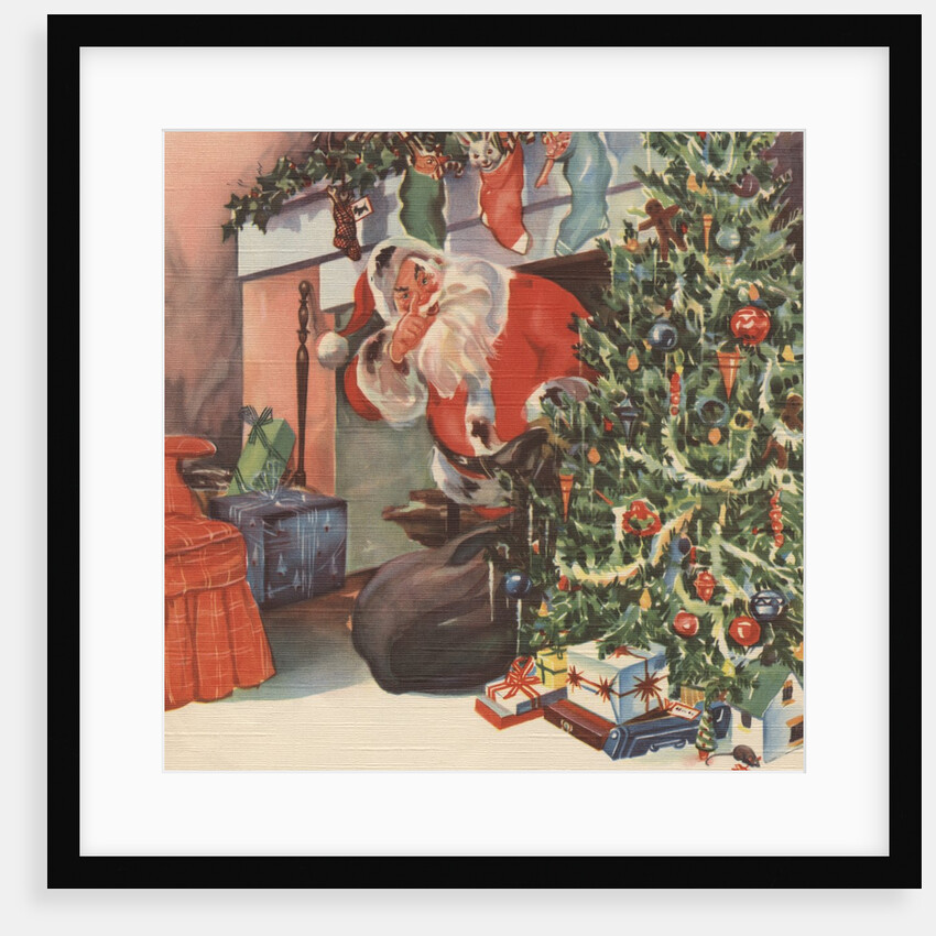 Santa Claus delivering presents by Anonymous