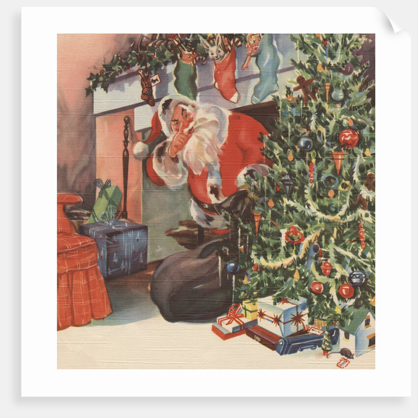 Santa Claus delivering presents by Anonymous