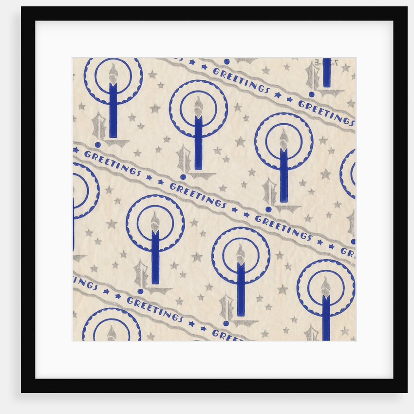 Greetings pattern with burning candle by Anonymous