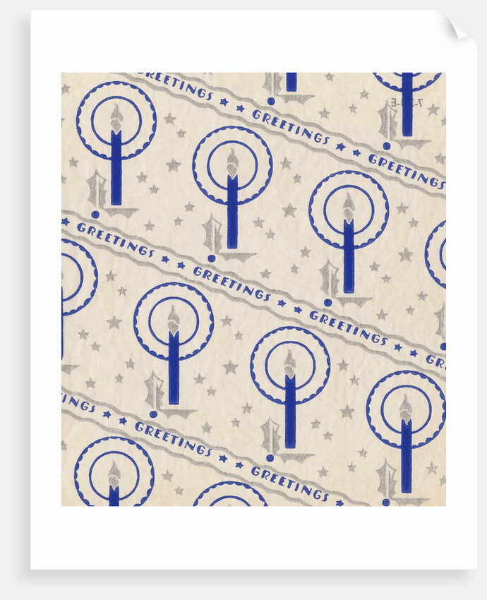 Greetings pattern with burning candle by Anonymous