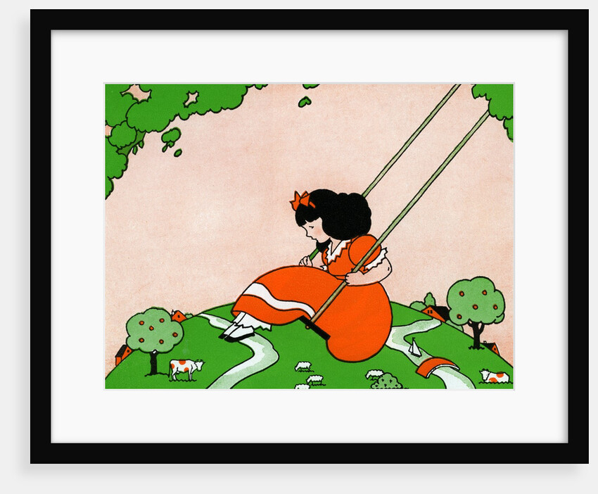 Girl on swing by Anonymous