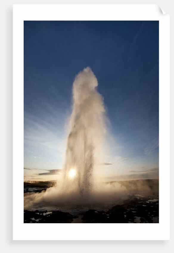 Strokkur Geyser at sunrise by Anonymous