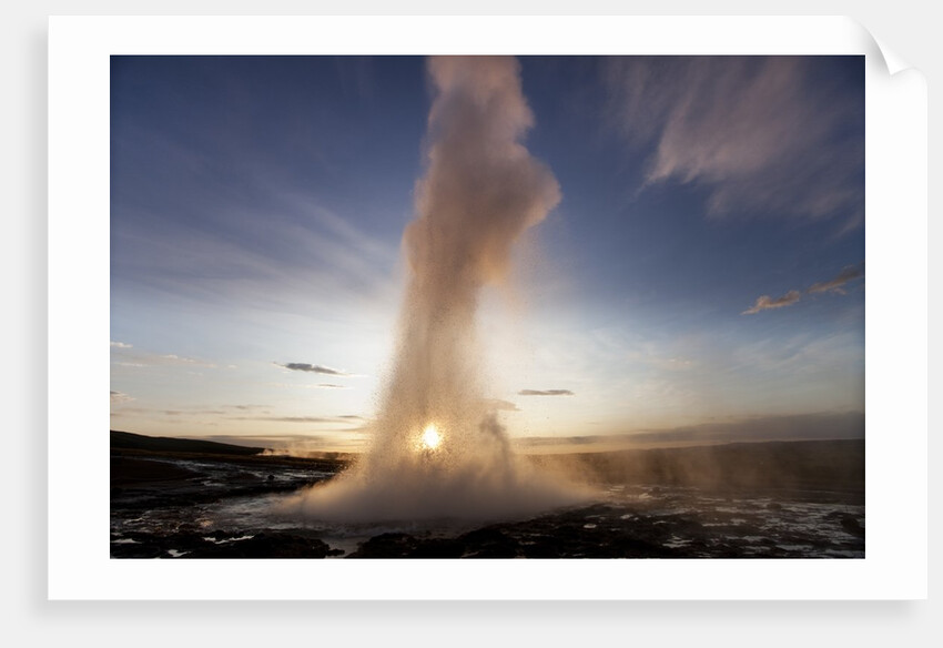 Strokkur Geyser at sunrise by Anonymous