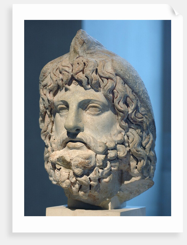 Head of Serapis wearing a bird skin by Anonymous