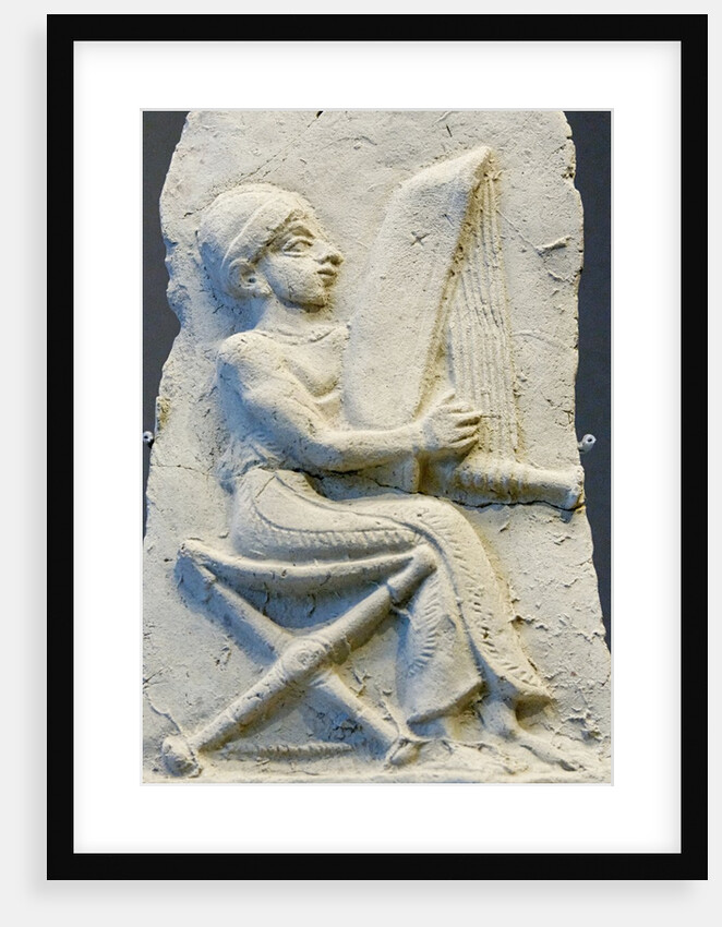 Terracotta relief of harpist by Anonymous