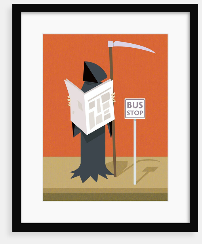 Death waiting at the bus stop by Anonymous