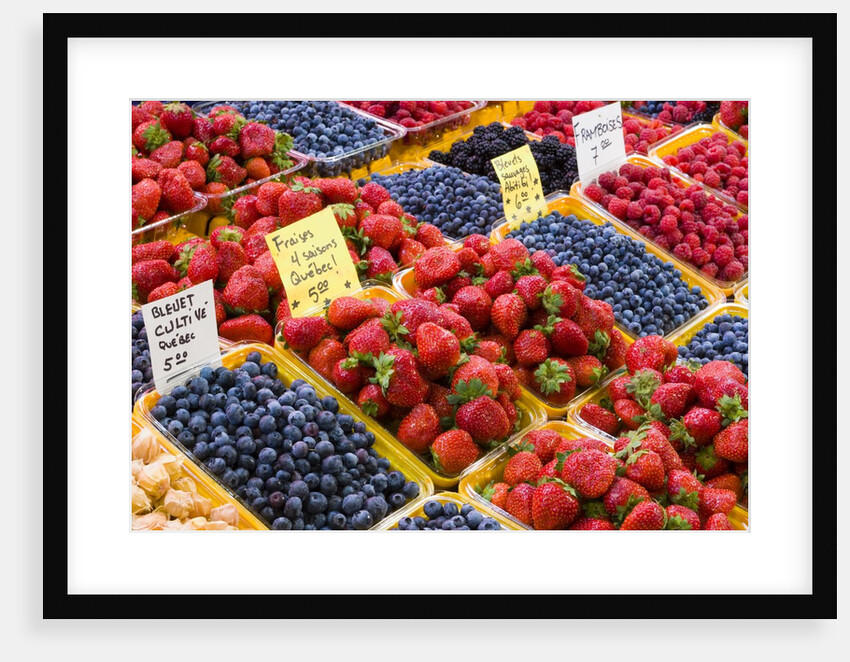 Jean Talon Market with Fresh Berries on Display, Montreal, Quebec, Canada by Anonymous