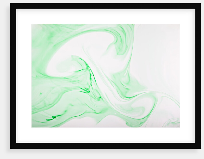 Green ink in water by Anonymous