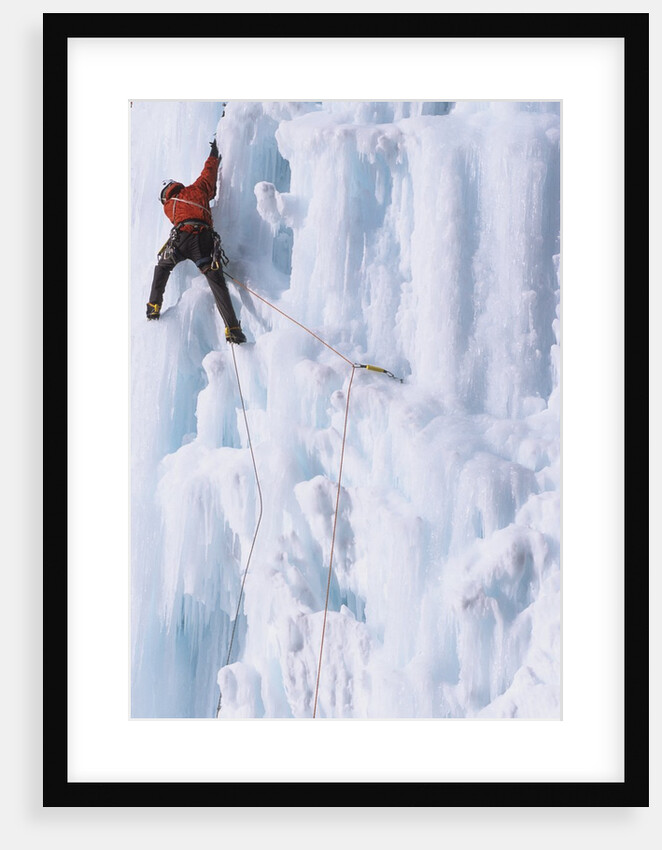 An Ice Climber Ascending the Malignant Mushroom, WI 5, Ghost River, Alberta, Canada by Anonymous