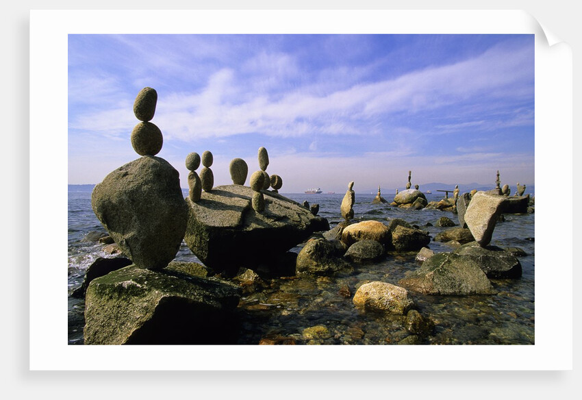 Balanced Rocks Along Seawall, Stanley Park, Vancouver, British Columbia, Canada. by Anonymous