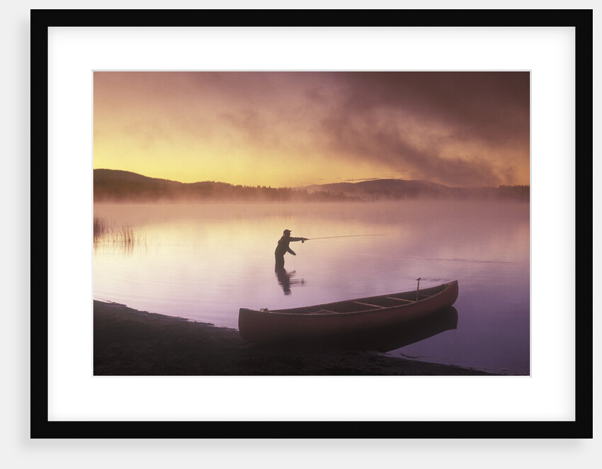 Fly-fishing at Dawn on 108 MIle Lake, British Columbia, Canada. by Anonymous